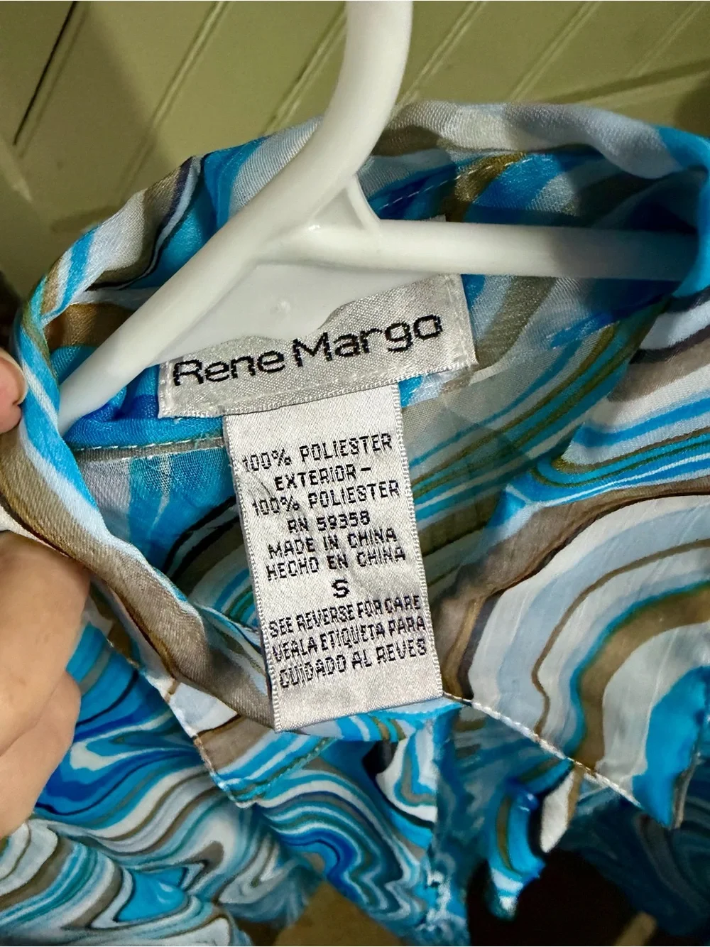 Ladies Blue Swirl Button-Up Shirt